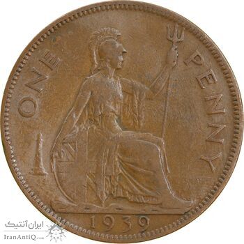سکه 1 پنی 1939 جرج ششم - EF40 - انگلستان