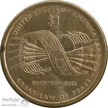 سکه یک دلار 2010D ساکاگاوا (دختر سرخپوست) - هادنوسانی - قانون بزرگ صلح - MS61 - آمریکا