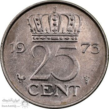 سکه 25 سنت 1973 یولیانا - AU55 - هلند