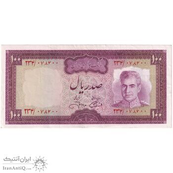 اسکناس 100 ریال (آموزگار - جهانشاهی) - تک - EF45 - محمد رضا شاه