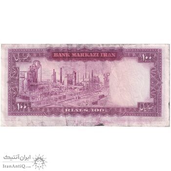 اسکناس 100 ریال (آموزگار - جهانشاهی) - تک - EF45 - محمد رضا شاه
