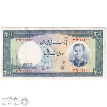 اسکناس 200 ریال 1337 - تک - EF45 - محمد رضا شاه