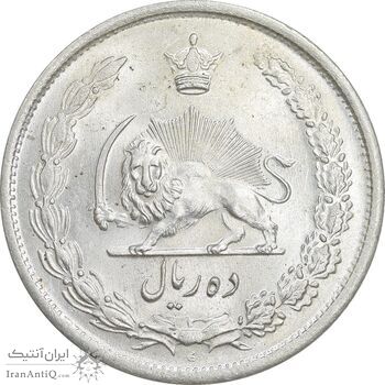سکه 10 ریال 1323 - MS63 - محمد رضا شاه
