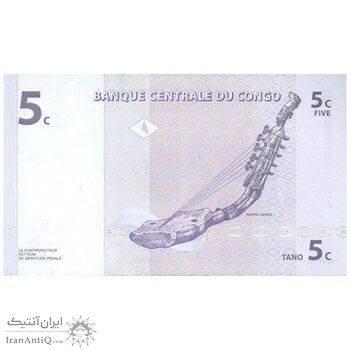 اسکناس 5 سانتیم 1997 جمهوری دموکراتیک - تک - UNC64 - کنگو