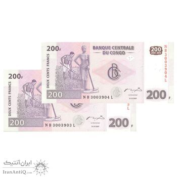 اسکناس 200 فرانک 2007 جمهوری دموکراتیک - جفت - UNC65 - کنگو