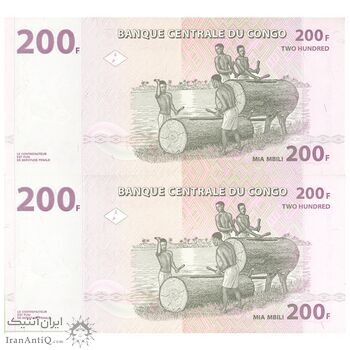 اسکناس 200 فرانک 2007 جمهوری دموکراتیک - جفت - UNC65 - کنگو