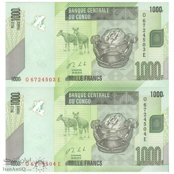 اسکناس 1000 فرانک 2013 جمهوری دموکراتیک - جفت - UNC63 - کنگو