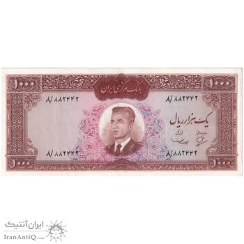 اسکناس 1000 ریال (بهنیا - سمیعی) - تک - AU53 - محمد رضا شاه