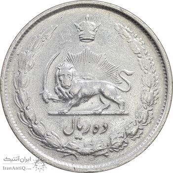 سکه 10 ریال 1323 - VF - cleaned - محمد رضا شاه