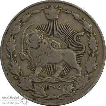 سکه 100 دینار 1305 نیکل - VF35 - رضا شاه