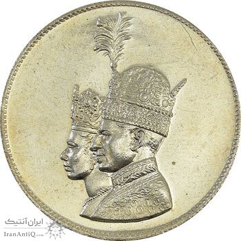 مدال نقره جشن تاجگذاری 1346 - MS62 - محمد رضا شاه