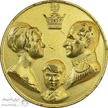 مدال آویزی تاجگذاری (سه رخ) - AU58 - محمد رضا شاه