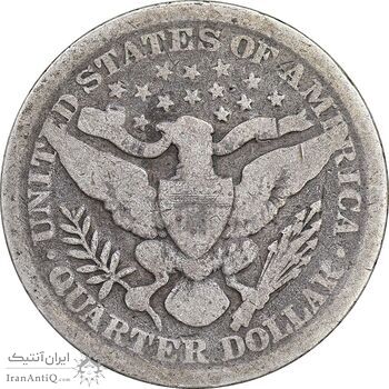 سکه کوارتر دلار 1896 باربر - VF20 - آمریکا