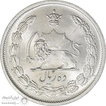 سکه 10 ریال 1323 - MS64 - محمد رضا شاه
