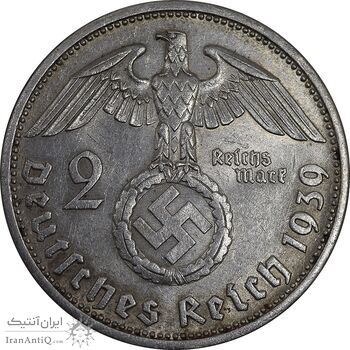 سکه 2 رایش مارک 1939E رایش سوم - MS60 - آلمان