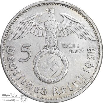 سکه 5 رایش مارک 1938A رایش سوم - MS61 - آلمان