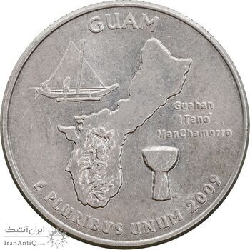 سکه کوارتر دلار 2009D گوآم - AU55 - آمریکا