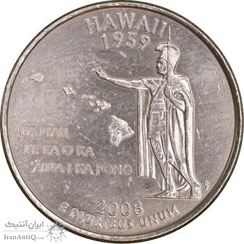 سکه کوارتر دلار 2008P ایالتی هاوایی - AU55 - آمریکا