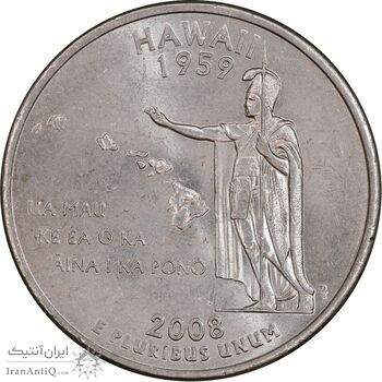 سکه کوارتر دلار 2008P ایالتی هاوایی - MS61 - آمریکا