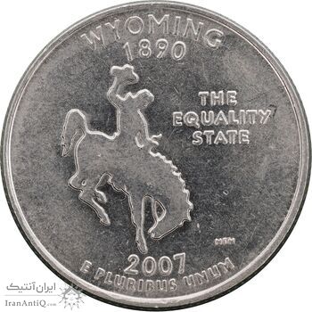 سکه کوارتر دلار 2007D ایالتی وایومینگ - MS62 - آمریکا