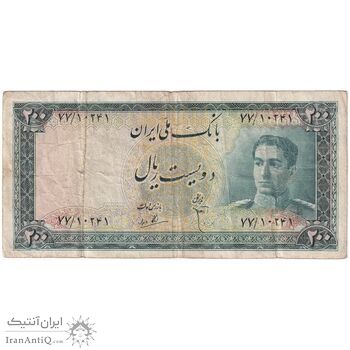 اسکناس 200 ریال سری سوم - تک - VF30 - محمد رضا شاه