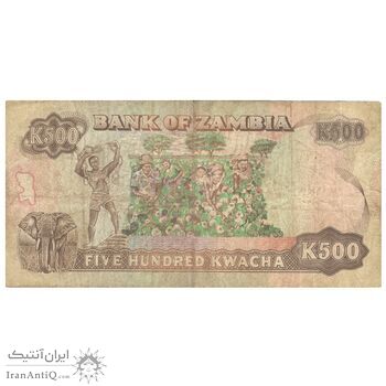 اسکناس 500 کواچا بدون تاریخ (1991) جمهوری - تک - VF25 - زامبیا