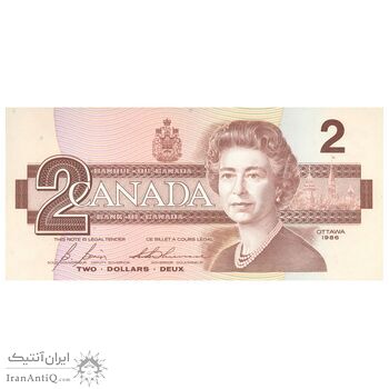 اسکناس 2 دلار 1986 الیزابت دوم - تک - UNC64 - کانادا