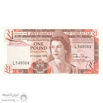 اسکناس 1 پوند 1988 الیزابت دوم - تک - UNC64 - جبل الطارق