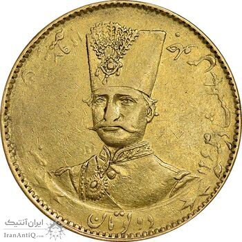 سکه طلا 2 تومان 1297 تصویری - AU50 - ناصرالدین شاه