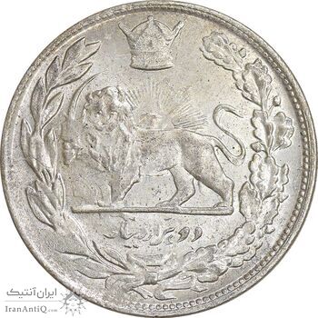 سکه 2000 دینار 1308 تصویری - MS62 - رضا شاه