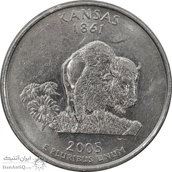 سکه کوارتر دلار 2005D ایالتی کانزاس - AU58 - آمریکا