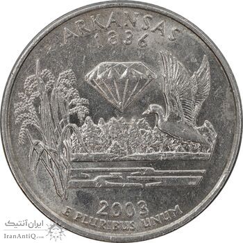 سکه کوارتر دلار 2003P ایالتی آرکانزاس - AU58 - آمریکا
