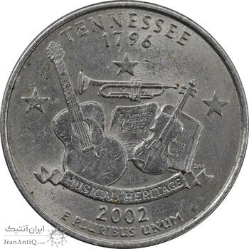 سکه کوارتر دلار 2002P ایالتی - تنسی - AU58 - آمریکا