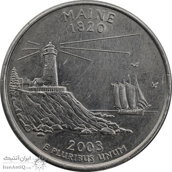 سکه کوارتر دلار 2003P ایالتی مین - AU55 - آمریکا