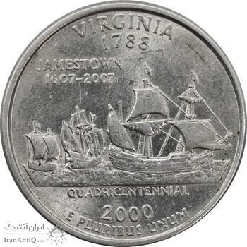 سکه کوارتر دلار 2000P ایالتی ویرجینیا - MS61 - آمریکا