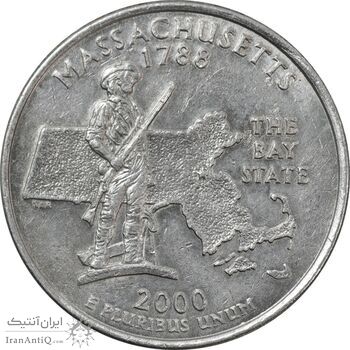 سکه کوارتر دلار 2000D ایالتی ماساچوست - AU55 - آمریکا