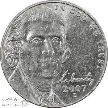 سکه 5 سنت 2007D جفرسون - AU58 - آمریکا