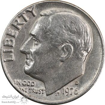 سکه 1 دایم 1976D روزولت - AU50 - آمریکا