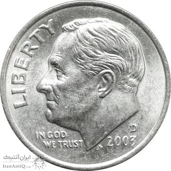 سکه 1 دایم 2003D روزولت - MS61 - آمریکا
