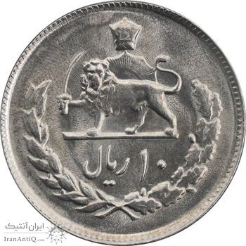سکه 10 ریال 2537 - MS63 - محمد رضا شاه