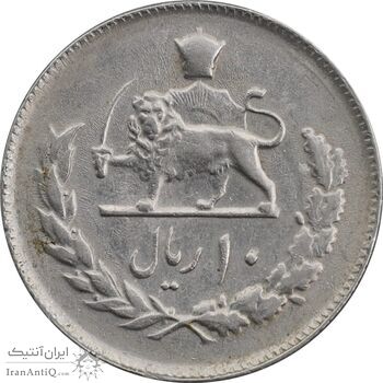 سکه 10 ریال 2537 - AU50 - محمد رضا شاه