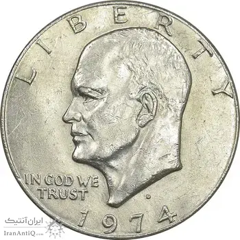 سکه یک دلار 1974D آیزنهاور - AU58 - آمریکا
