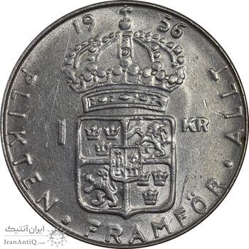 سکه 1 کرون 1956 گوستاو ششم - MS61 - سوئد