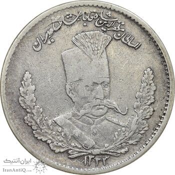 سکه 2000 دینار 1323 تصویری - EF40 - مظفرالدین شاه