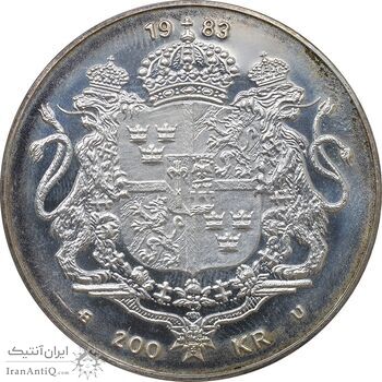 مدال 200 کرون 1983 یادبود کارل شانزدهم - MS66 - سوئد