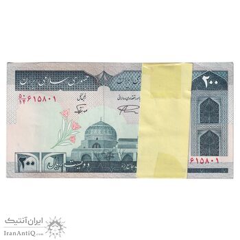 بسته اسکناس 200 ریال (نمازی - نوربخش) فیلیگران امام - شماره بزرگ - UNC - جمهوری اسلامی