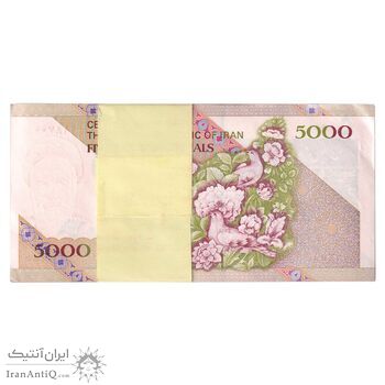 بسته اسکناس 5000 ریال امام (جعفری - شیبانی) - UNC - جمهوری اسلامی