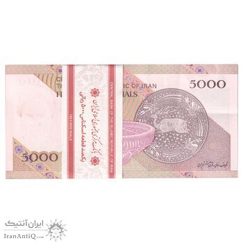 بسته اسکناس 5000 ریال امام (طیب نیا - سیف) - نوار 5000 ریال - AU - جمهوری اسلامی