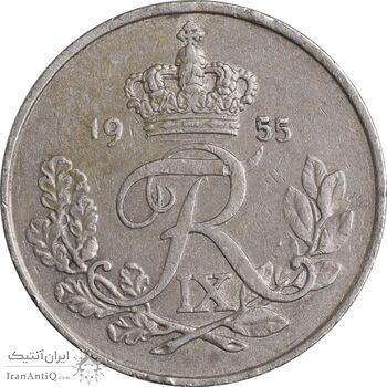 سکه 25 اوره 1955 فردریک نهم - EF45 - دانمارک