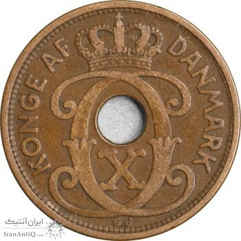 سکه 5 اوره 1928 کریستیان دهم - EF40 - دانمارک